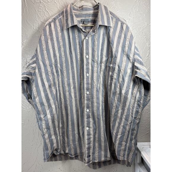 Johnston & Murphy Other - Johnston & Murphy Striped Floral Print Long Sleeve Button Up Shirt Mens Size XL